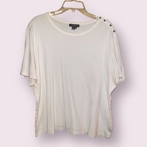 Vintage Chaps White Cotton Classic Top 3X